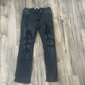 Abercrombie Kids Black Distressed Skinny Jeans